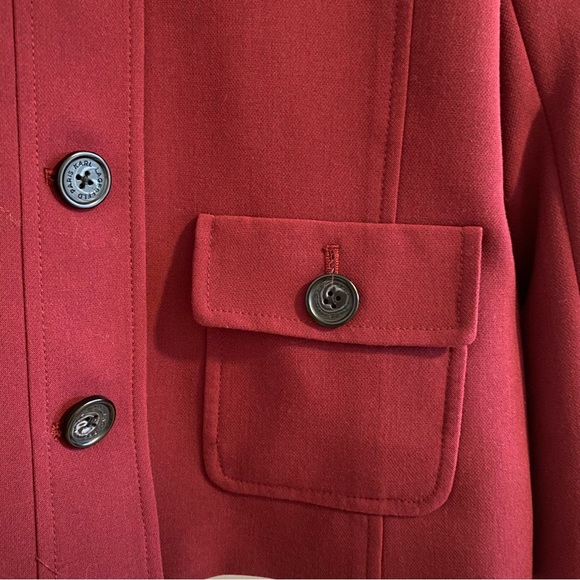 Karl Lagerfeld Paris Burgundy Blazer Size 10 - Picture 3 of 6
